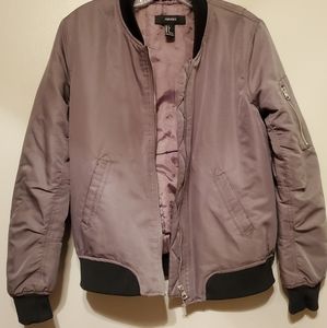 Gray bomber jacket